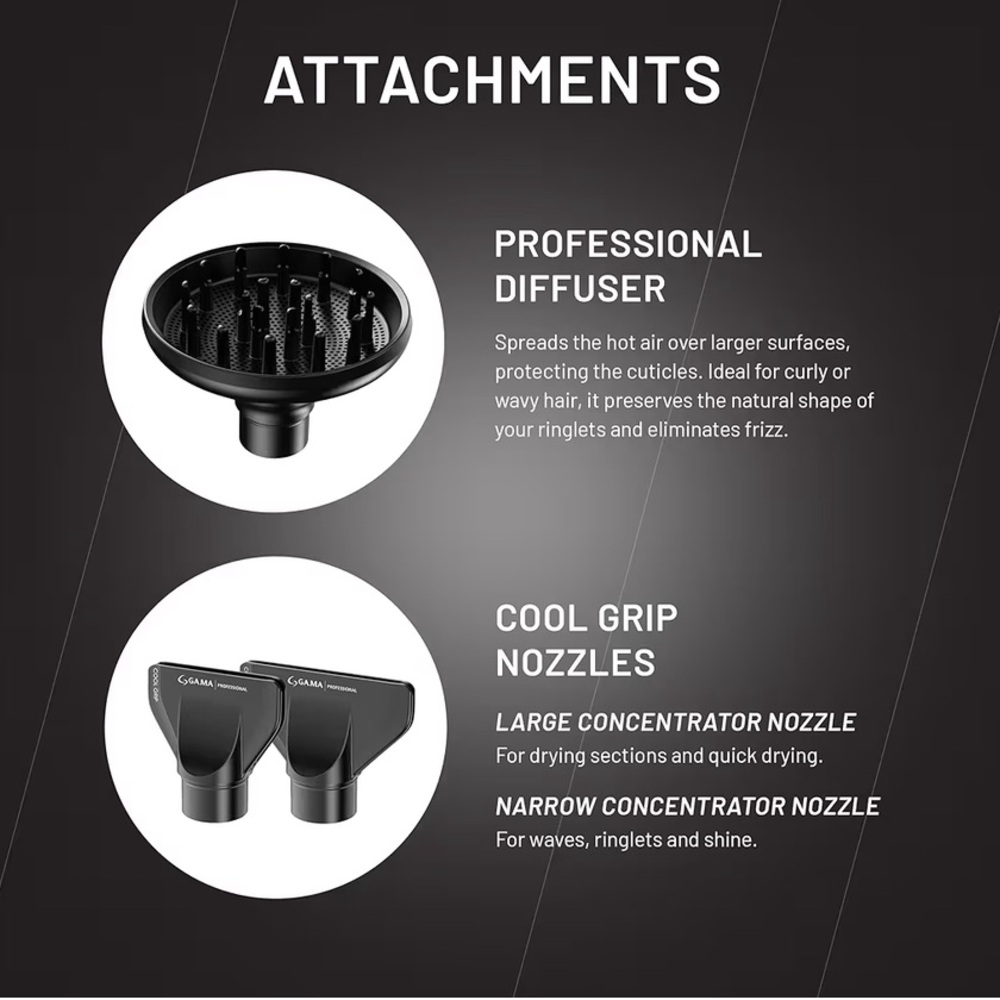 New gama professional iQ2 Perfetto Hair Dryer - Black - Picture 7 of 7
